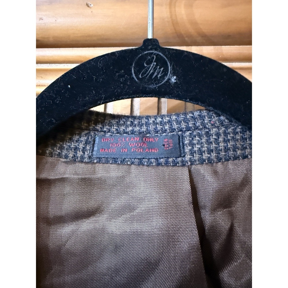 English Manor Men's Tweed Sport Coat Blazer Two Button Brown Wool Size 46L - Picture 5 of 16